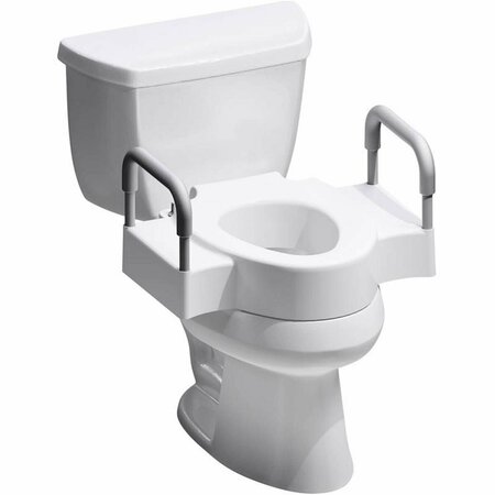 KD MOBILIARIO Clean Shield Round Polypropylene Toilet Riser; White KD2744982